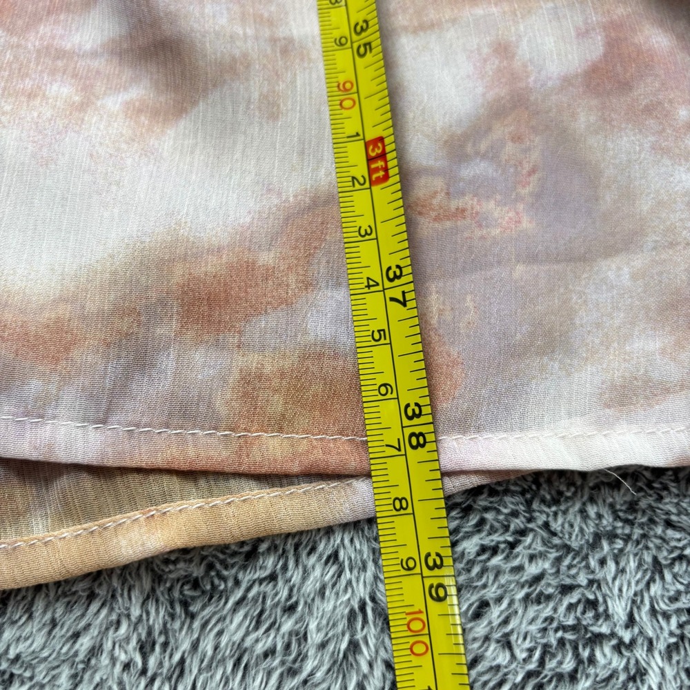 Maurices Womens Kimono Duster XL Tie Dye Sheer Ruffle Hem Hippie Ethereal 21165 - Picture 5 of 11